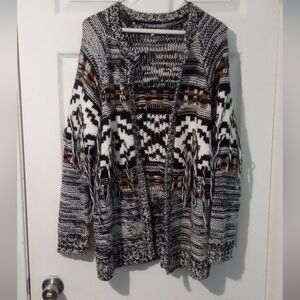 Volcom Black and White Patterned Cardigan